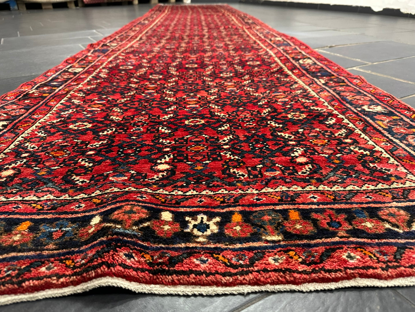 Handgeknüpfter Perser Teppich – Hosseinabad Läufer Wolle Neu 532X113CM