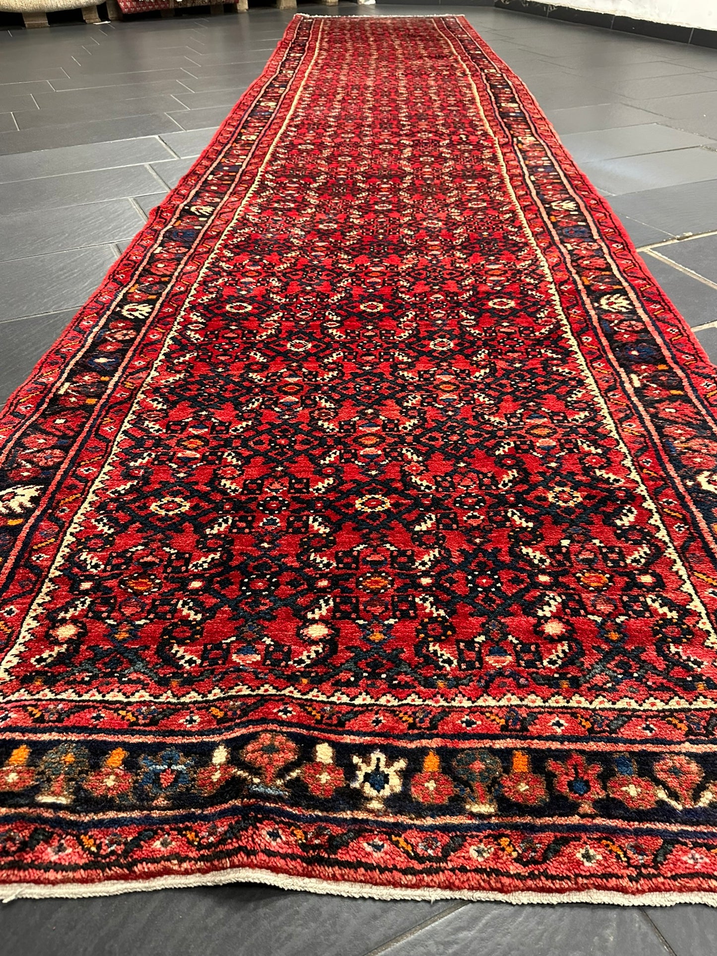 Handgeknüpfter Perser Teppich – Hosseinabad Läufer Wolle Neu 532X113CM