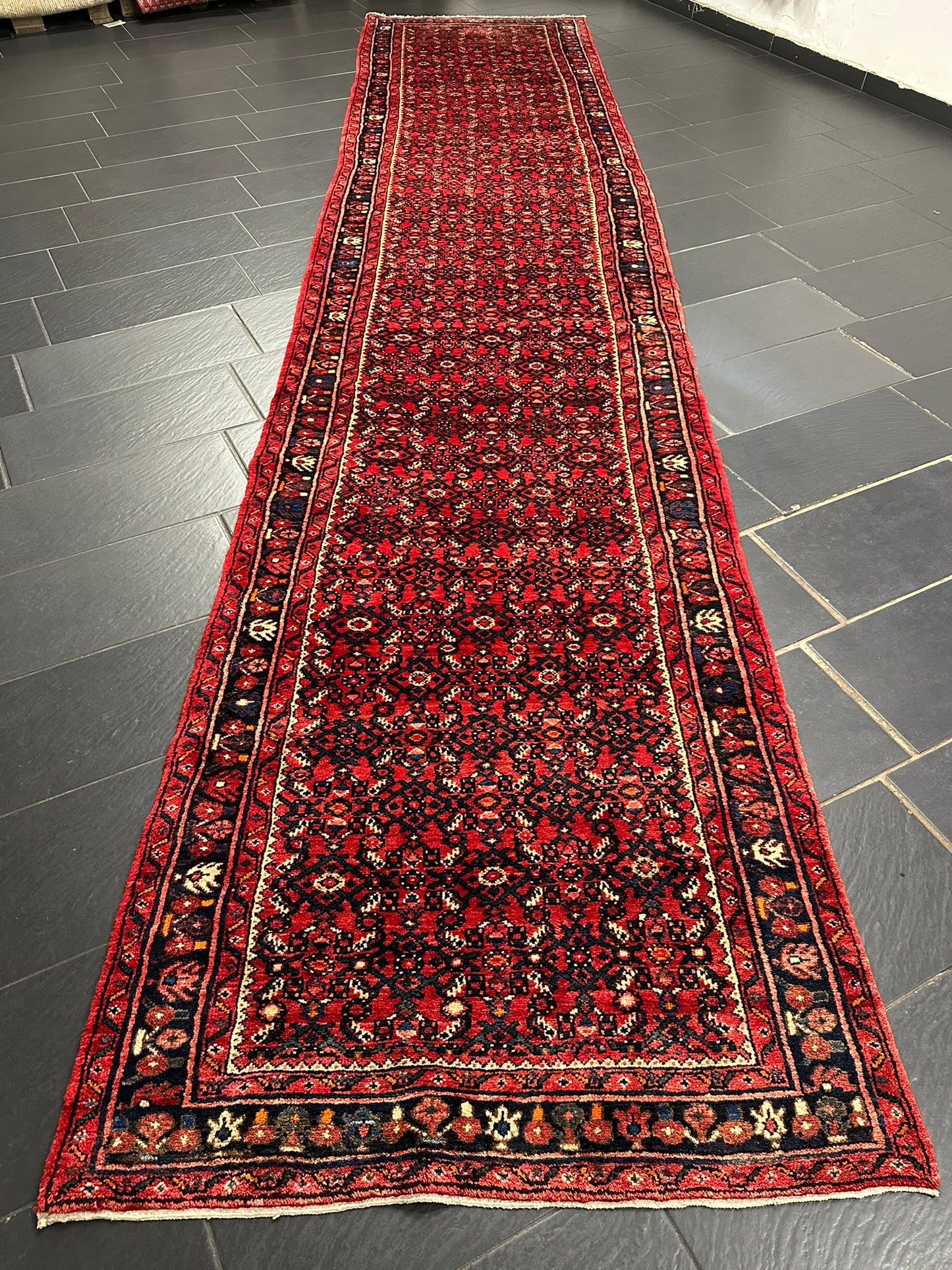 Handgeknüpfter Perser Teppich – Hosseinabad Läufer Wolle Neu 532X113CM