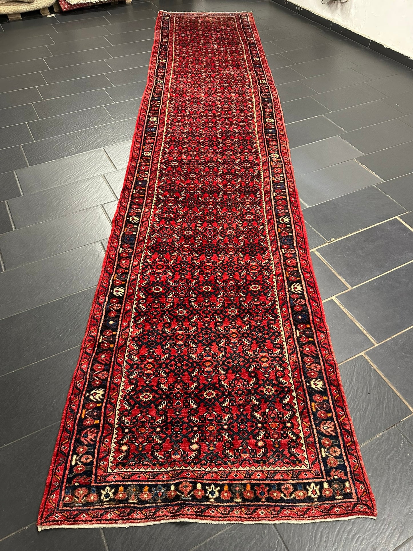 Handgeknüpfter Perser Teppich – Hosseinabad Läufer Wolle Neu 532X113CM