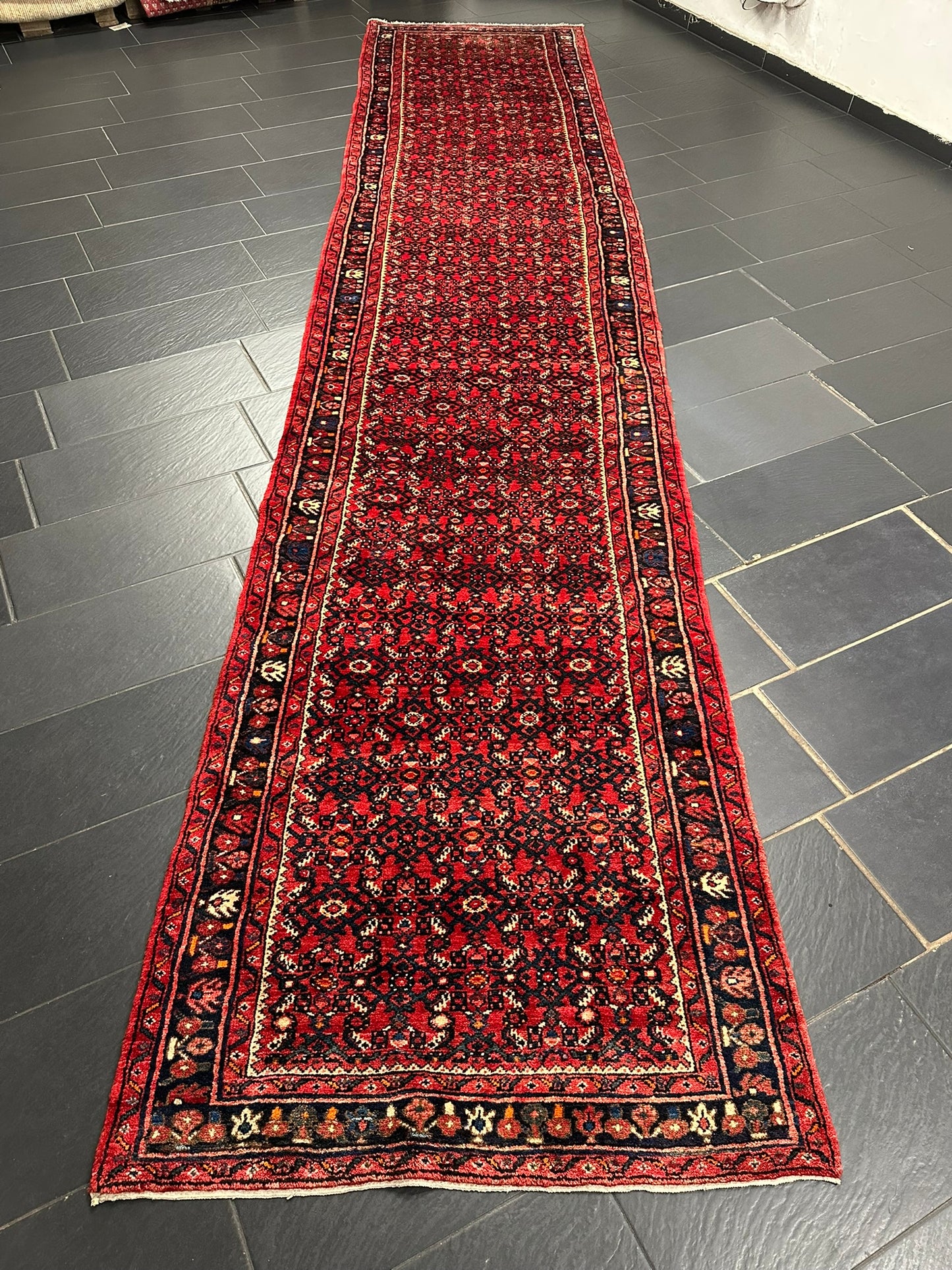 Handgeknüpfter Perser Teppich – Hosseinabad Läufer Wolle Neu 532X113CM