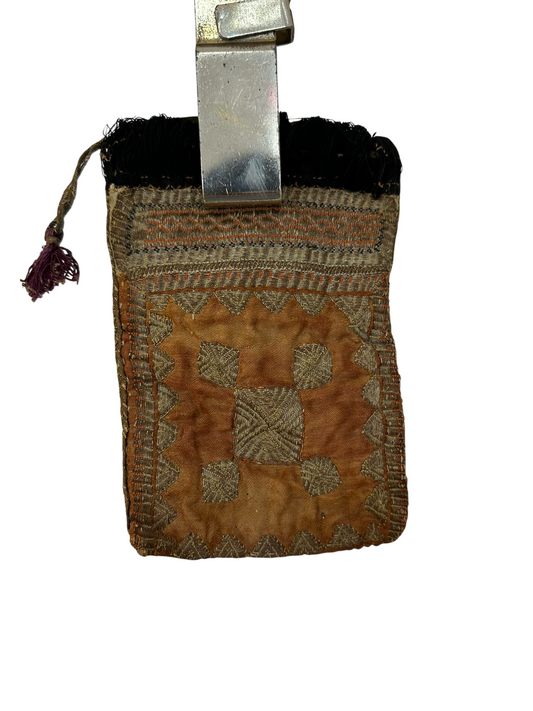 Orient Antike Osmanische Salz-Tasche Textil Handgestickt 17x11 cm
