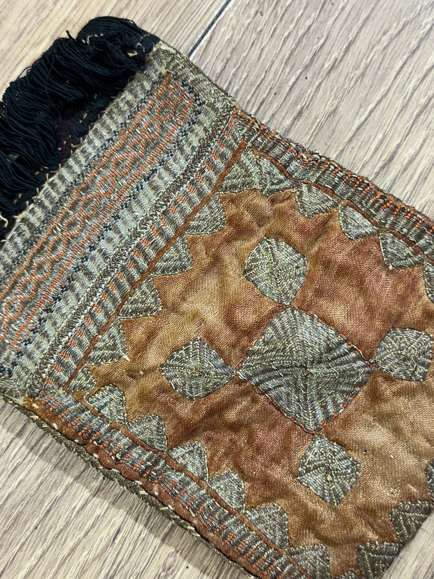 Orient Antike Osmanische Salz-Tasche Textil Handgestickt 17x11 cm