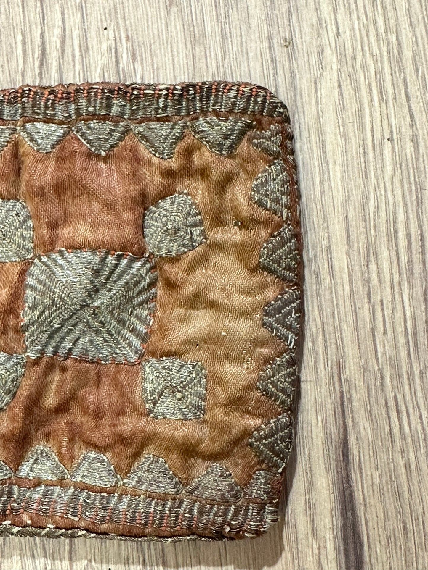 Orient Antike Osmanische Salz-Tasche Textil Handgestickt 17x11 cm