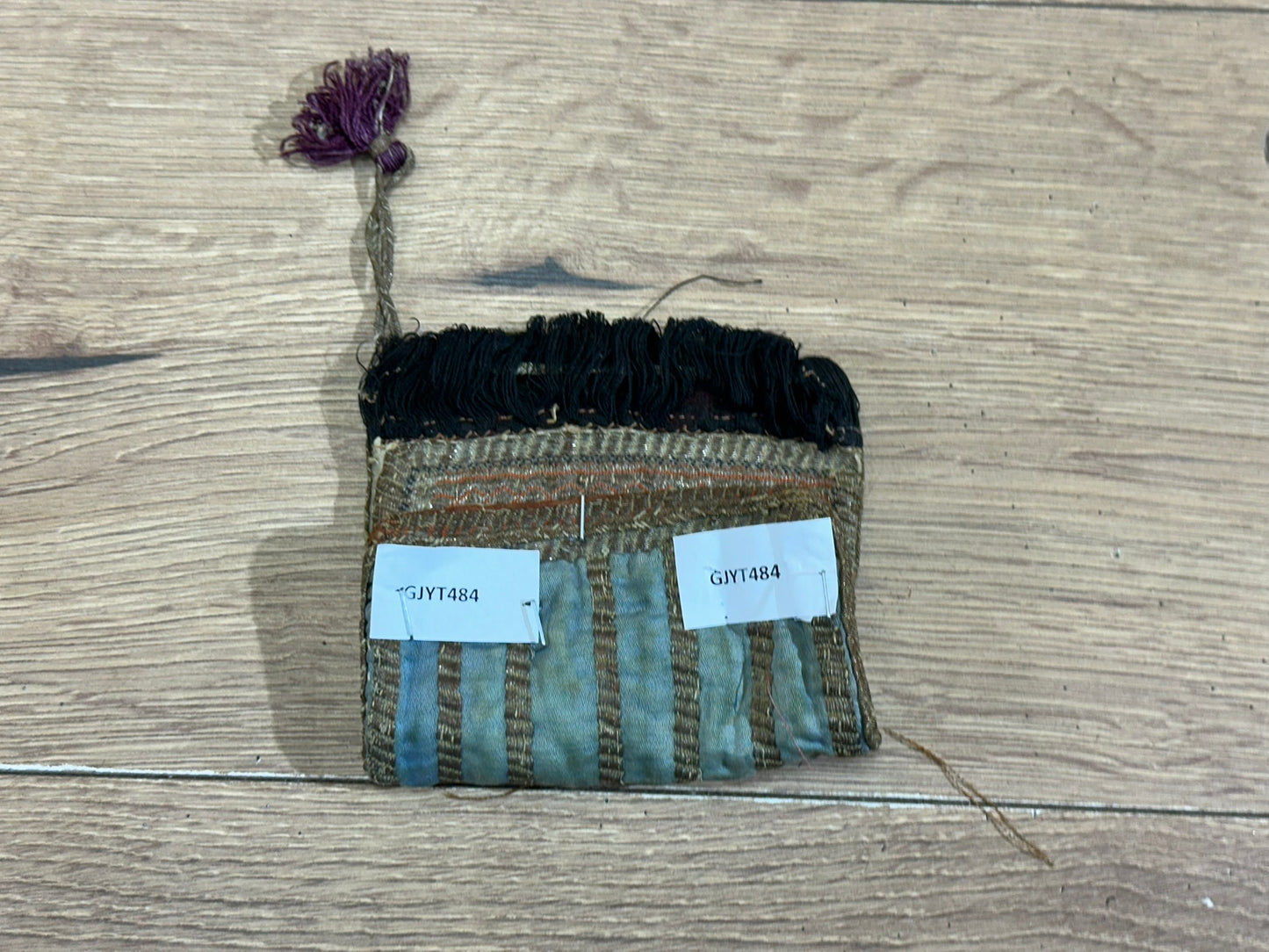 Orient Antike Osmanische Salz-Tasche Textil Handgestickt 17x11 cm