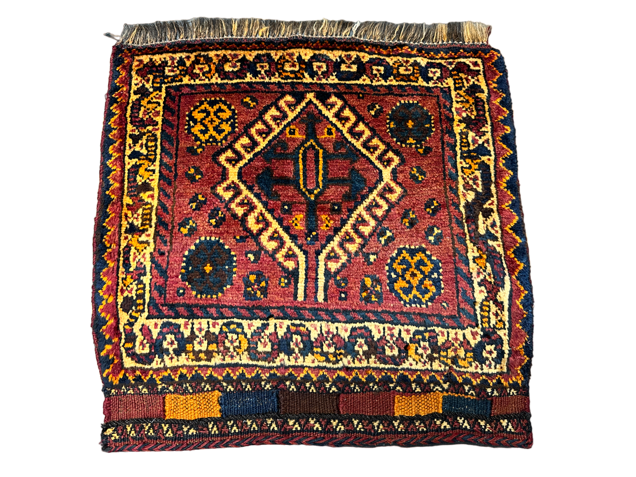 Antike Gaschgai Shiraz Tasche - Handgeknüpfter Perser Orientteppich 60x60 cm