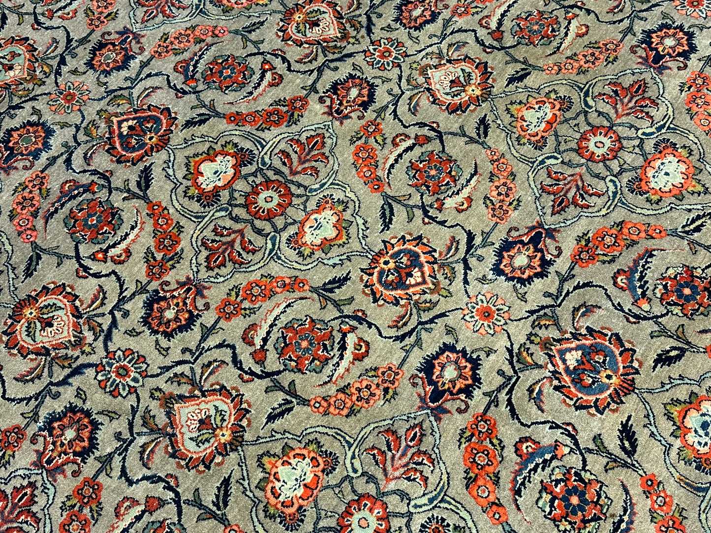 Handgeknüpfter Perser Teppich – Keshan Korkwolle Naturfarben ANTIK gjYT039
