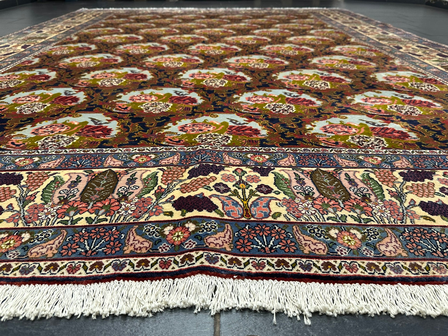 orientteppich handgeknüpft Bidjar SENNEH floral 348x258 cm