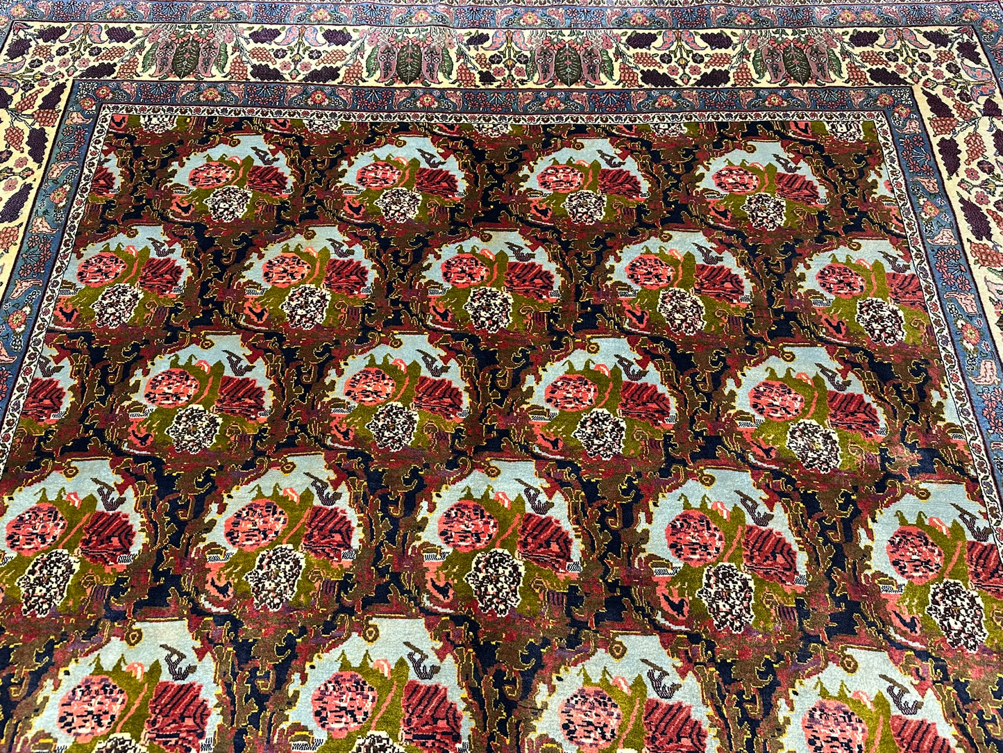 orientteppich handgeknüpft Bidjar SENNEH floral 348x258 cm