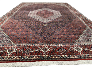 orientteppich handgeknüpft Bidjar Medaillon Korkwolle 348x258 cm