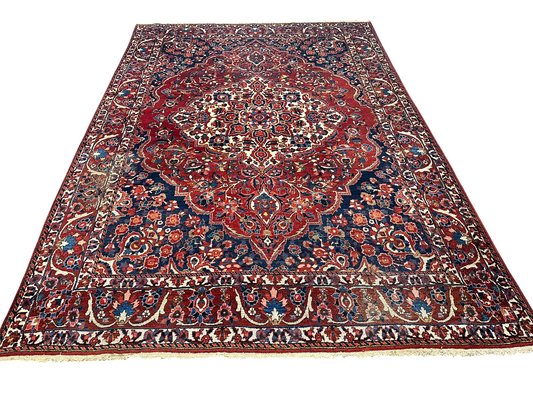 Antik Perserteppich handgeknüpft  Bachtiar naturfarben 380x267 cm