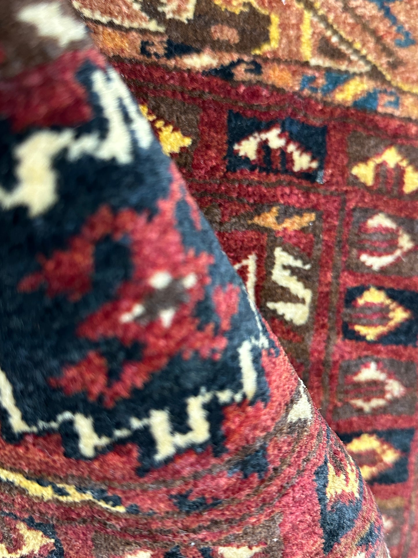 Antike Gaschgai Shiraz Tasche Handgeknüpfter Perser Orientteppich 44x64 cm