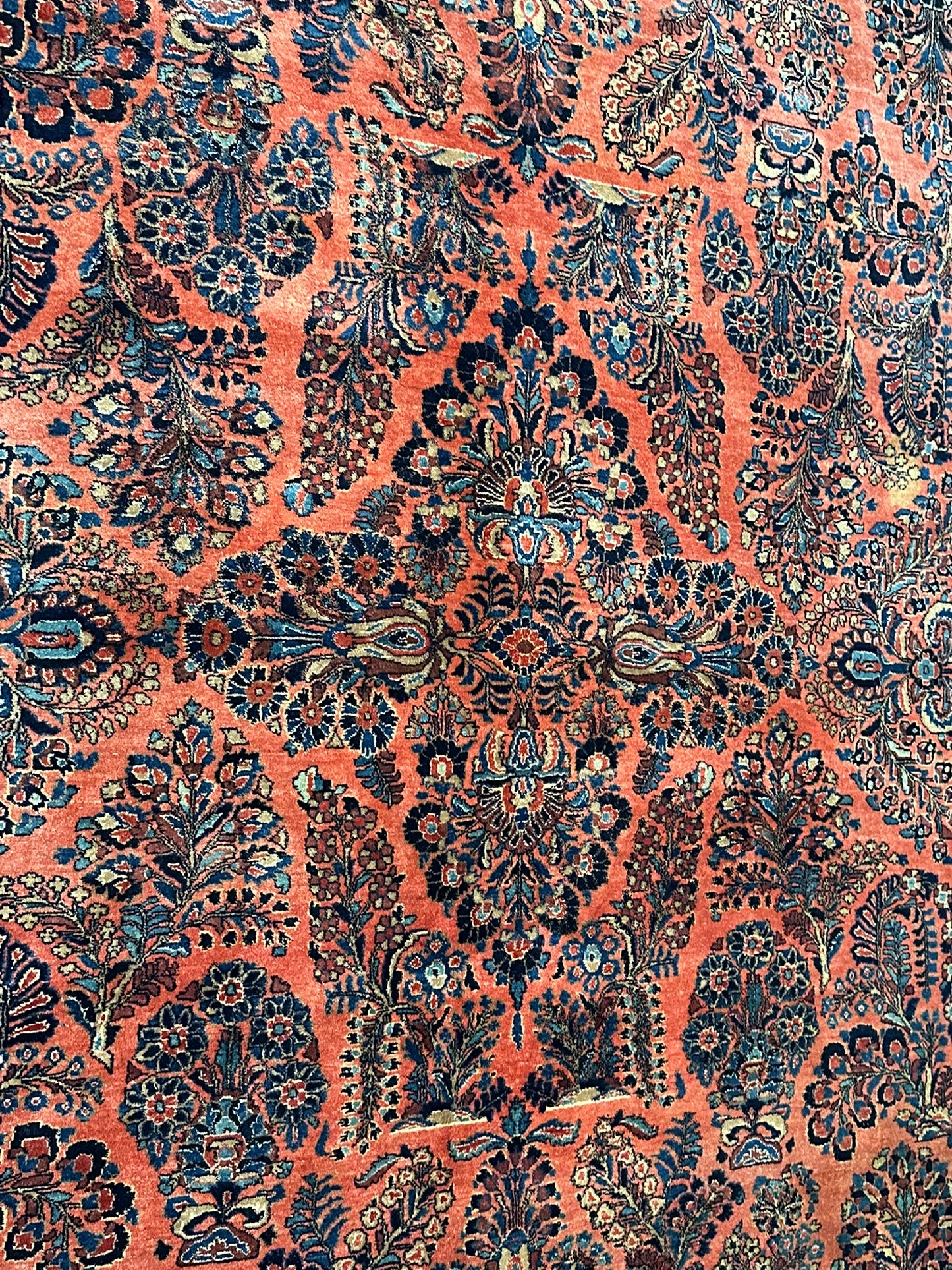 Antik Perserteppich handgeknüpft  Sarough Re-Import 1900JH Naturfarben 345x260 cm
