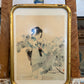 Tsutsui Toshimine (1863-1934) Kunstdruck Hydrangea Vintage 38x28cm