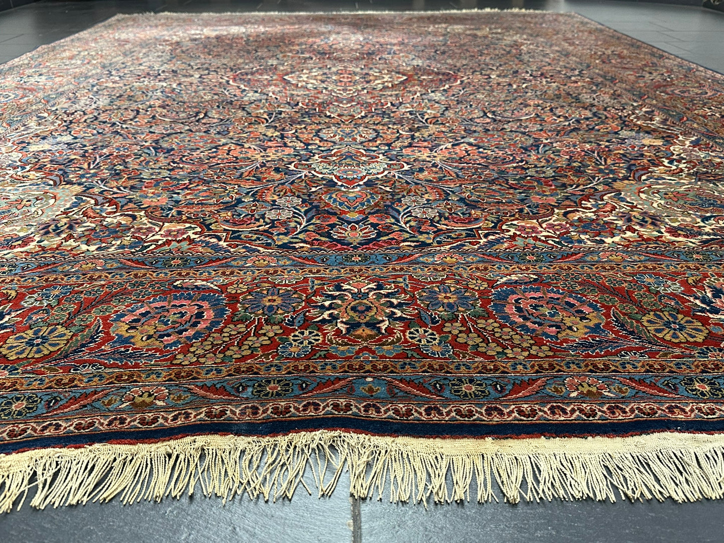 Antiker Perser Keshan Teppich – Handgeknüpft um 1900 352X264