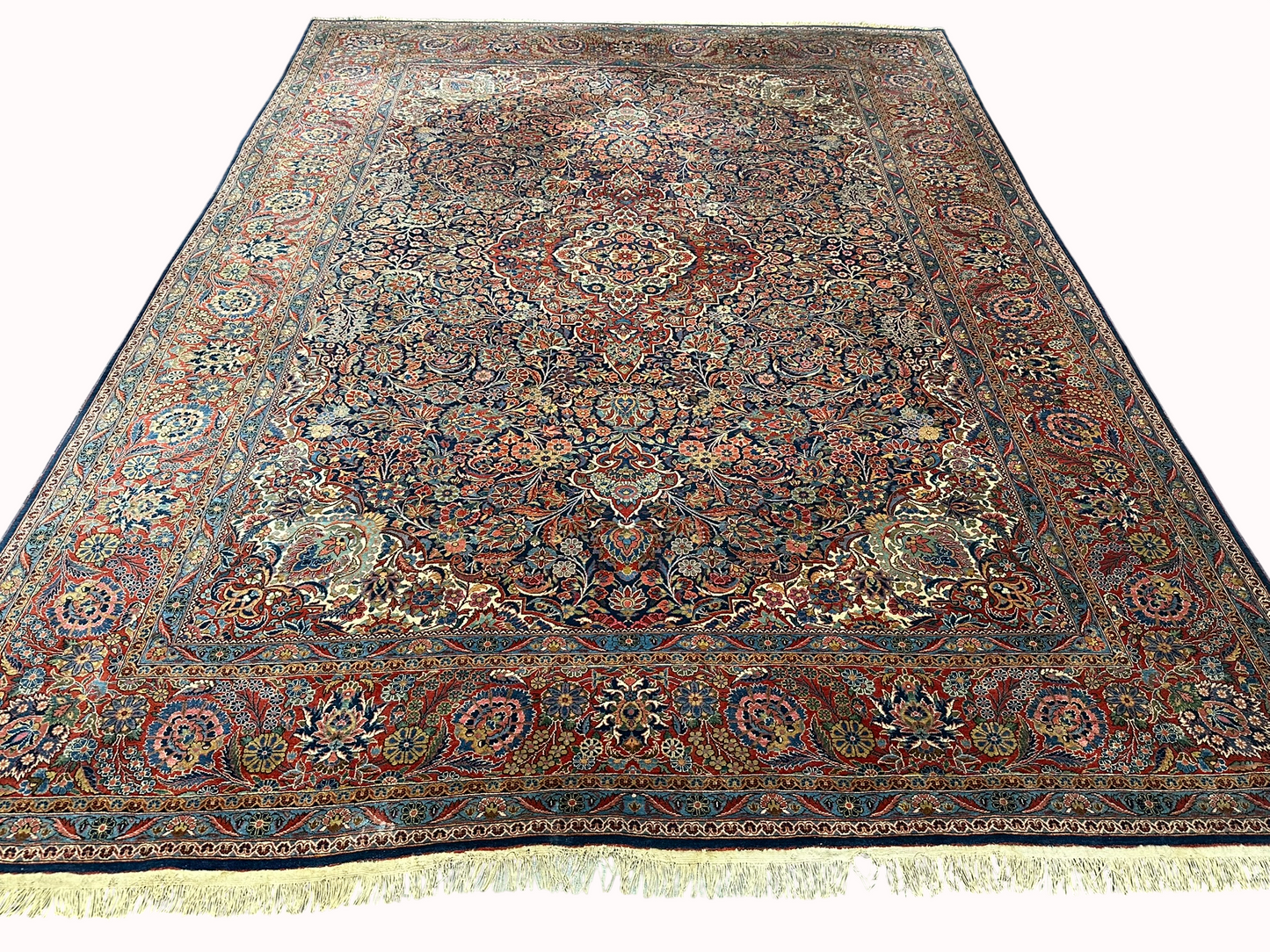 Antiker Perser Keshan Teppich – Handgeknüpft um 1900 352X264