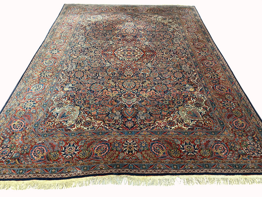 Antiker Perser Keshan Teppich – Handgeknüpft um 1900 352X264