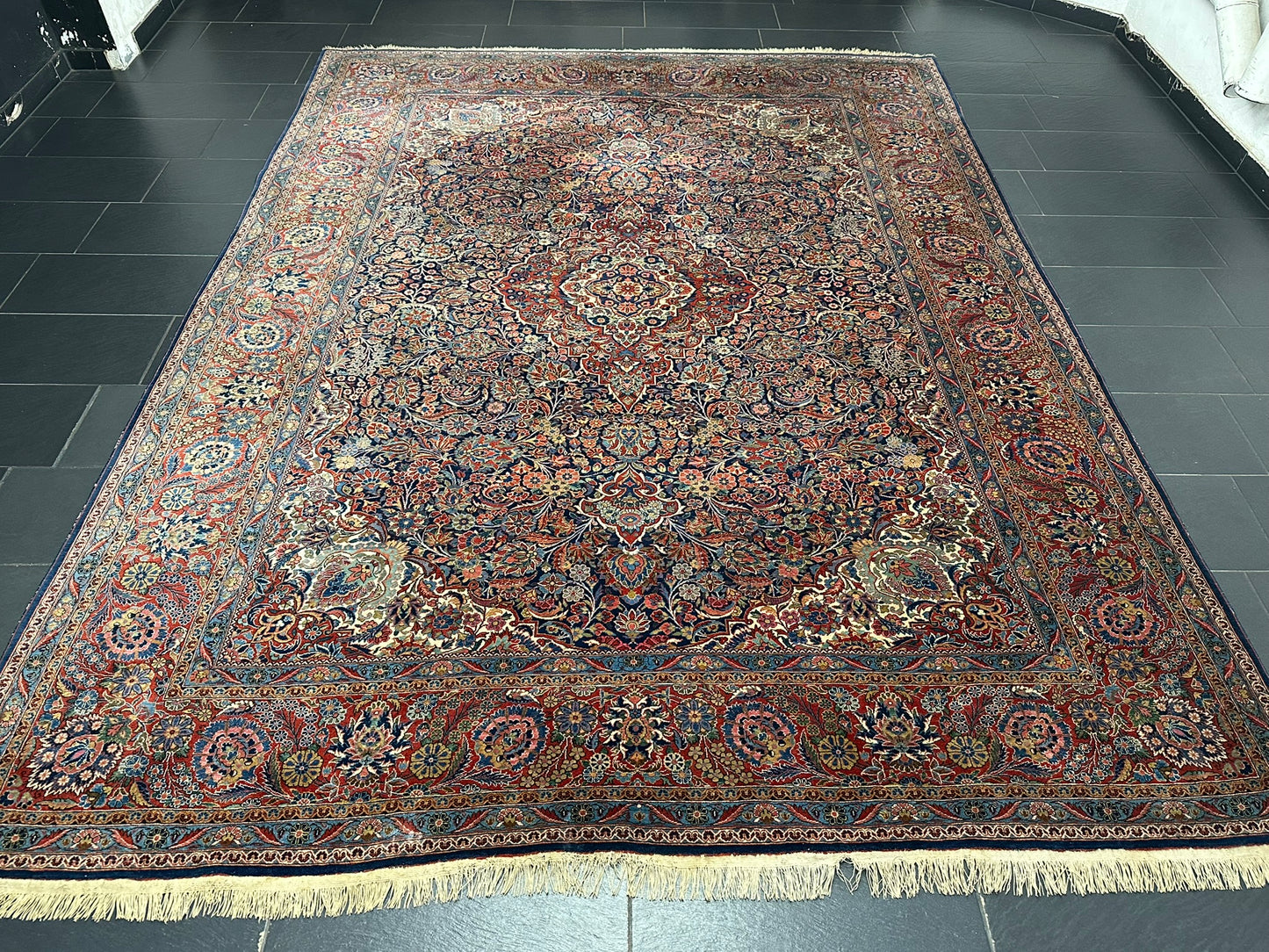 Antiker Perser Keshan Teppich – Handgeknüpft um 1900 352X264