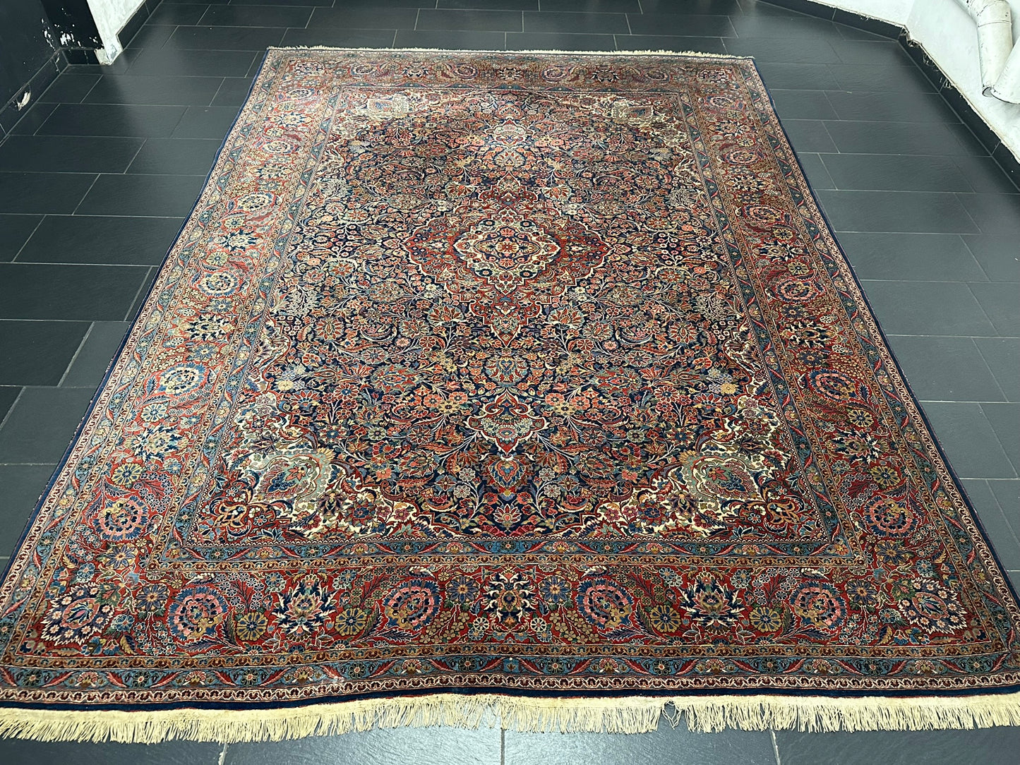 Antiker Perser Keshan Teppich – Handgeknüpft um 1900 352X264