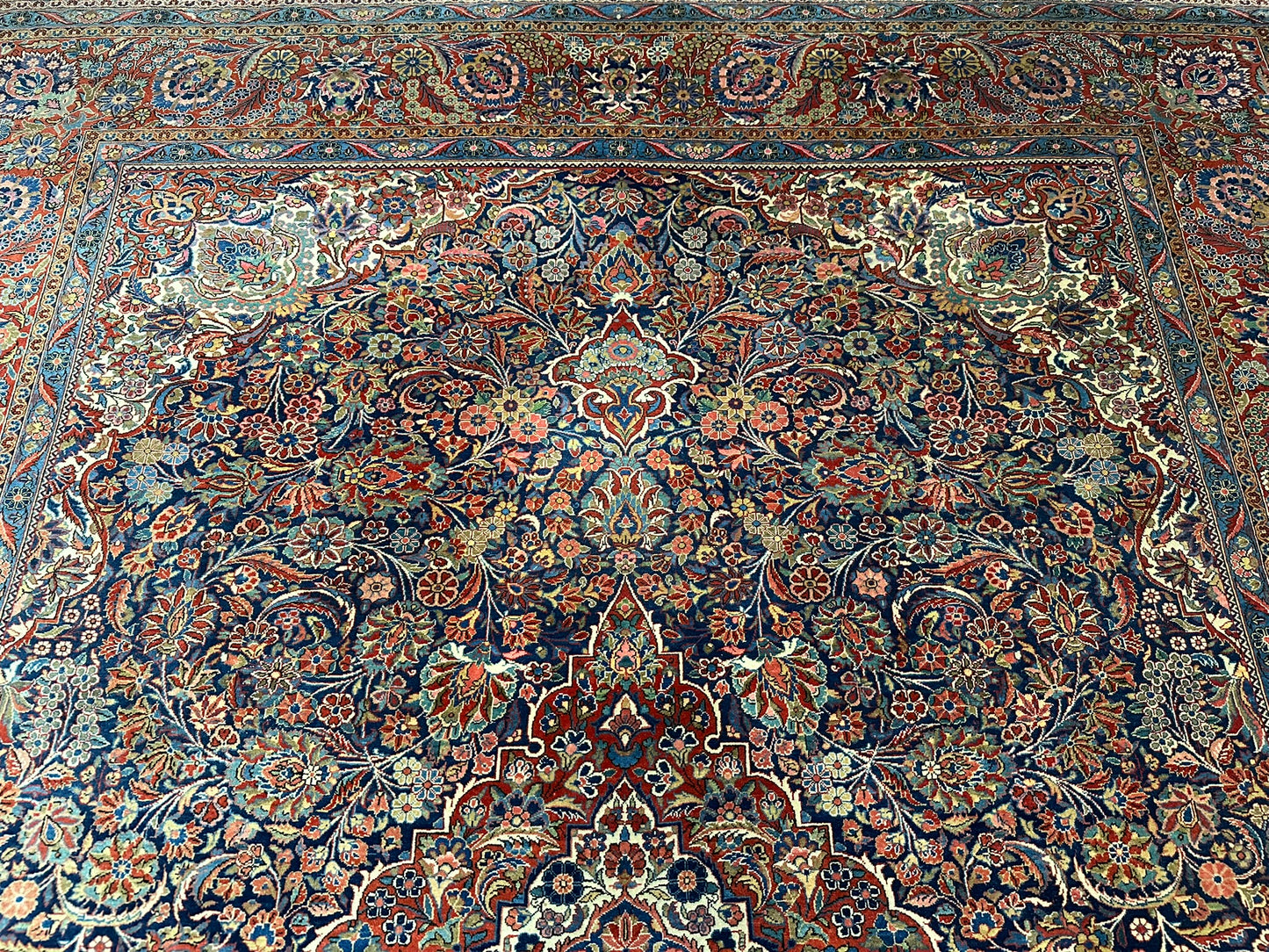 Antiker Perser Keshan Teppich – Handgeknüpft um 1900 352X264