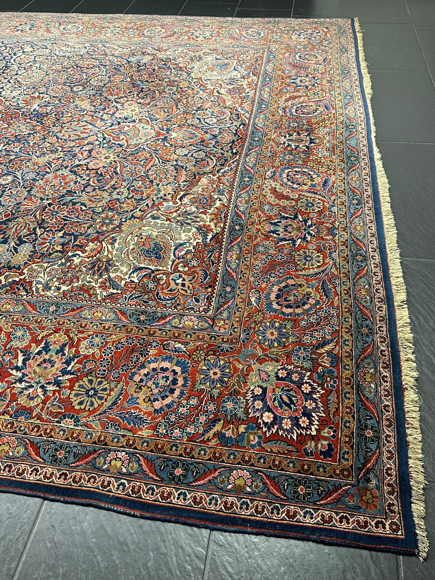 Antiker Perser Keshan Teppich – Handgeknüpft um 1900 352X264