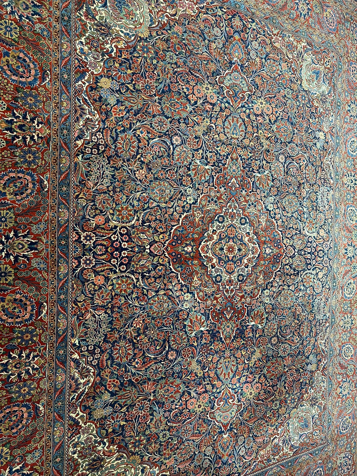 Antiker Perser Keshan Teppich – Handgeknüpft um 1900 352X264