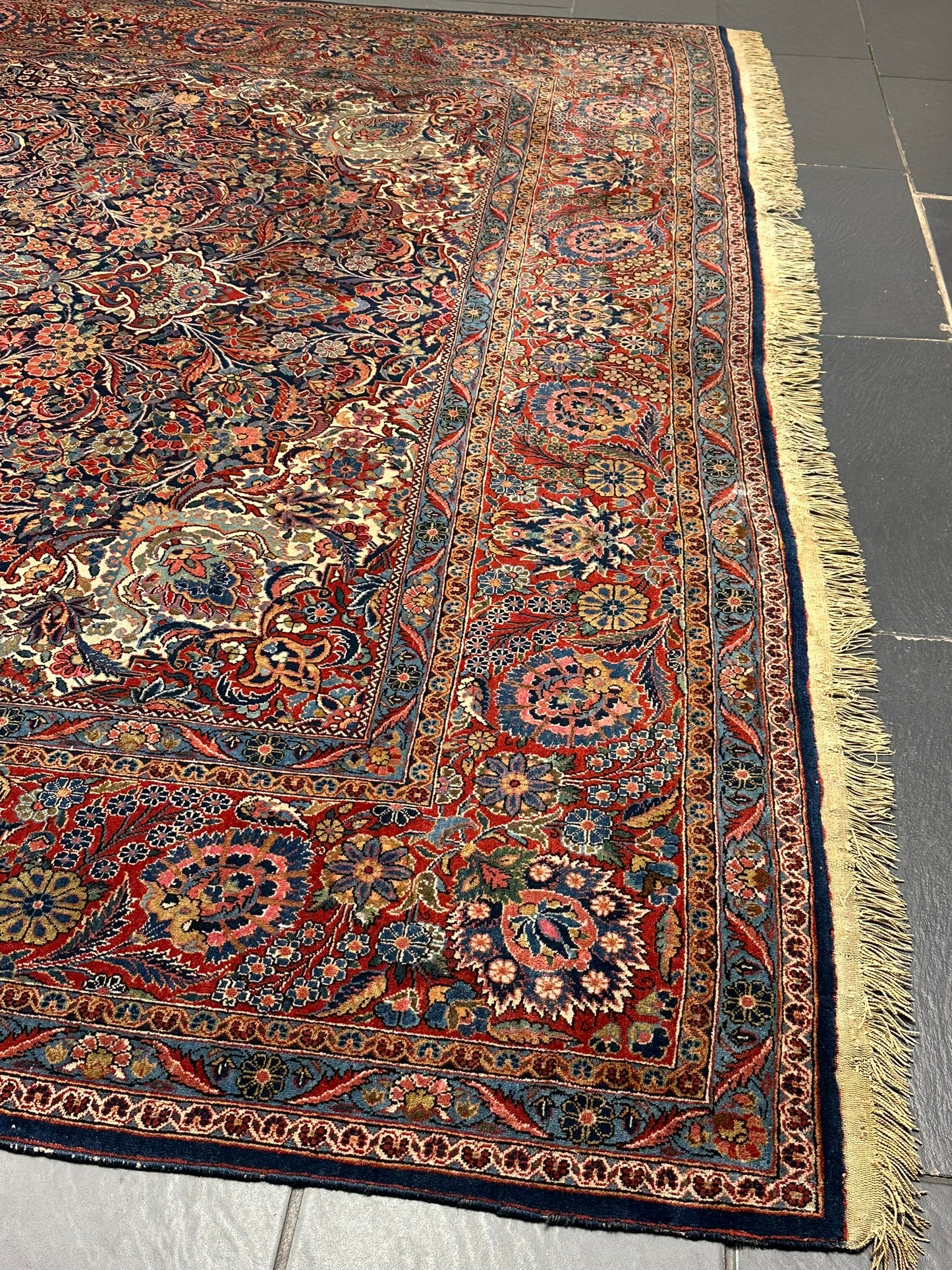 Antiker Perser Keshan Teppich – Handgeknüpft um 1900 352X264