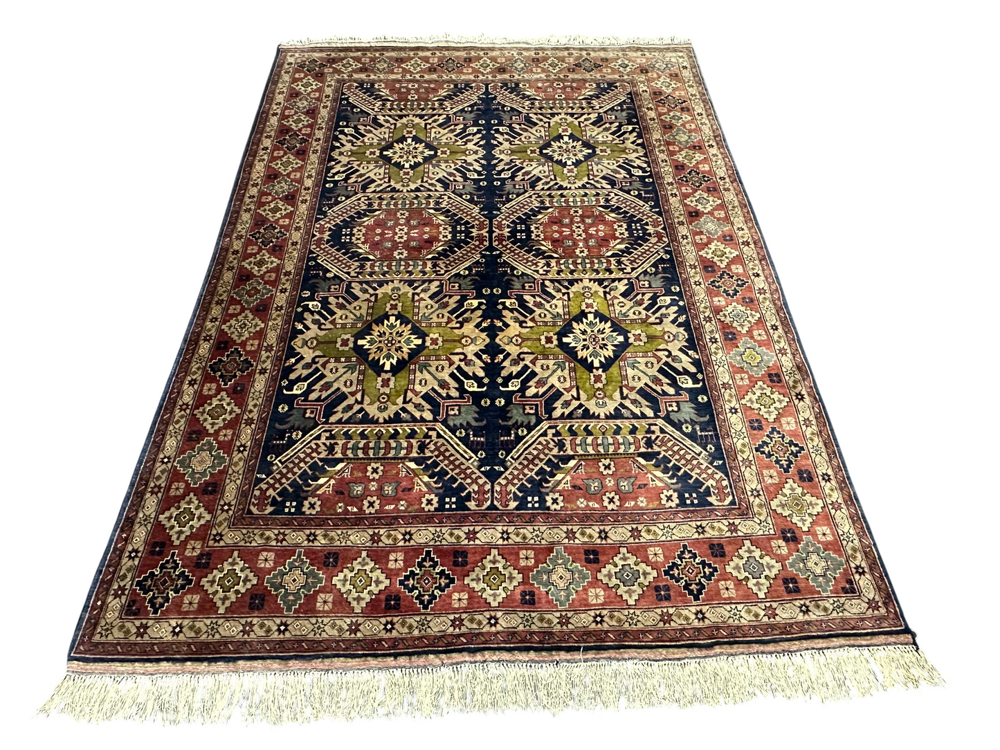 Orientteppich handgeknüpft Belutsch  Afghan Korkwolle mit Seide 287x200 cm