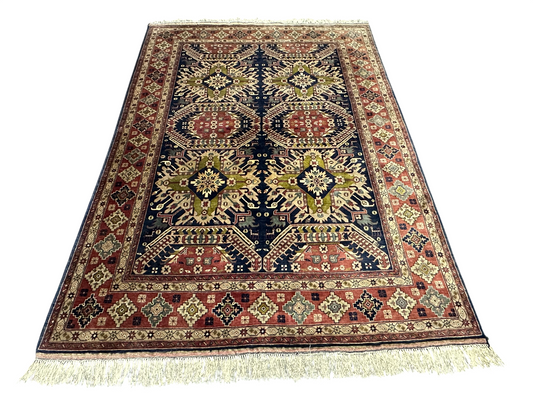 Orientteppich handgeknüpft Belutsch  Afghan Korkwolle mit Seide 287x200 cm