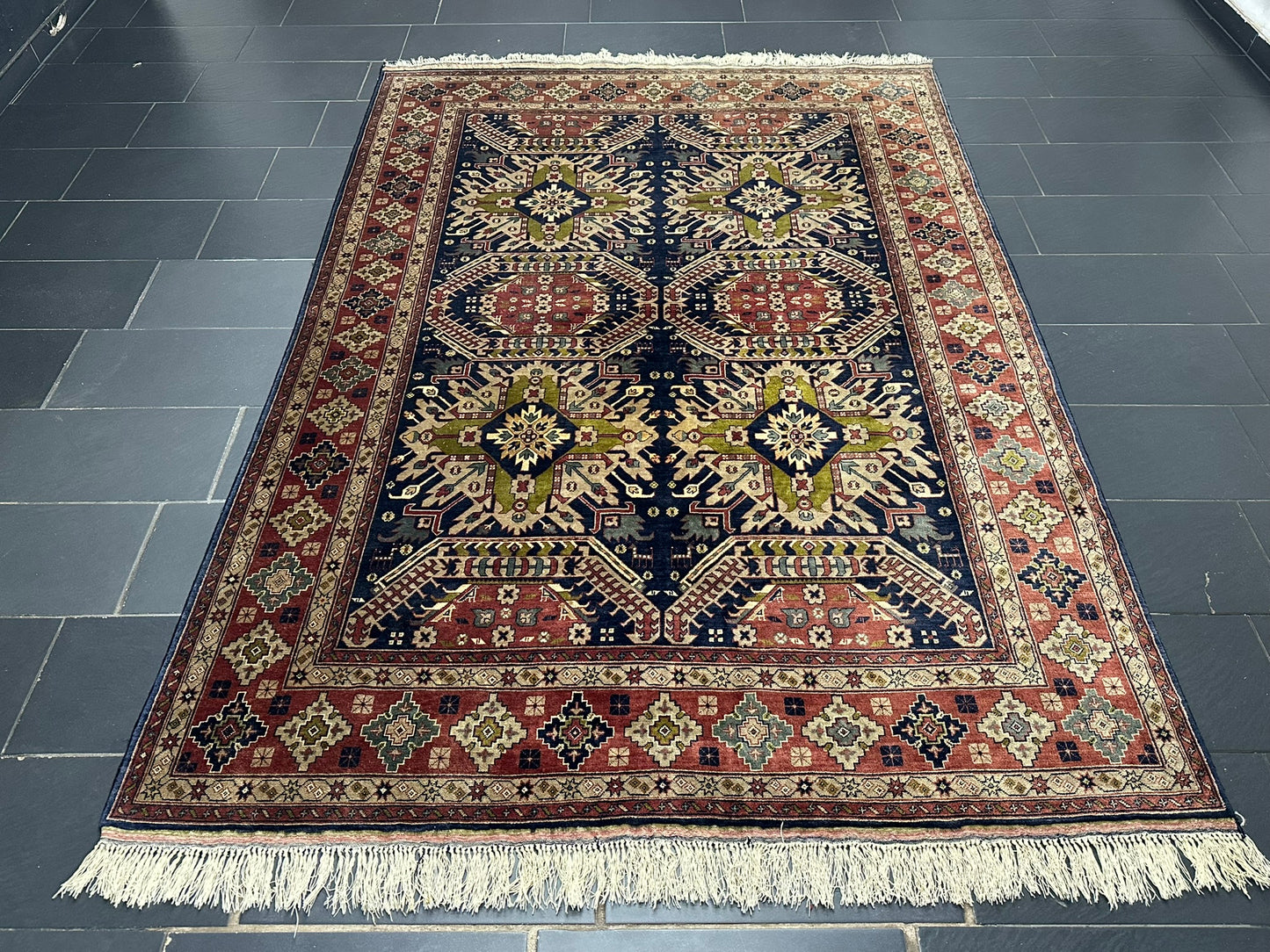 Orientteppich handgeknüpft Belutsch  Afghan Korkwolle mit Seide 287x200 cm
