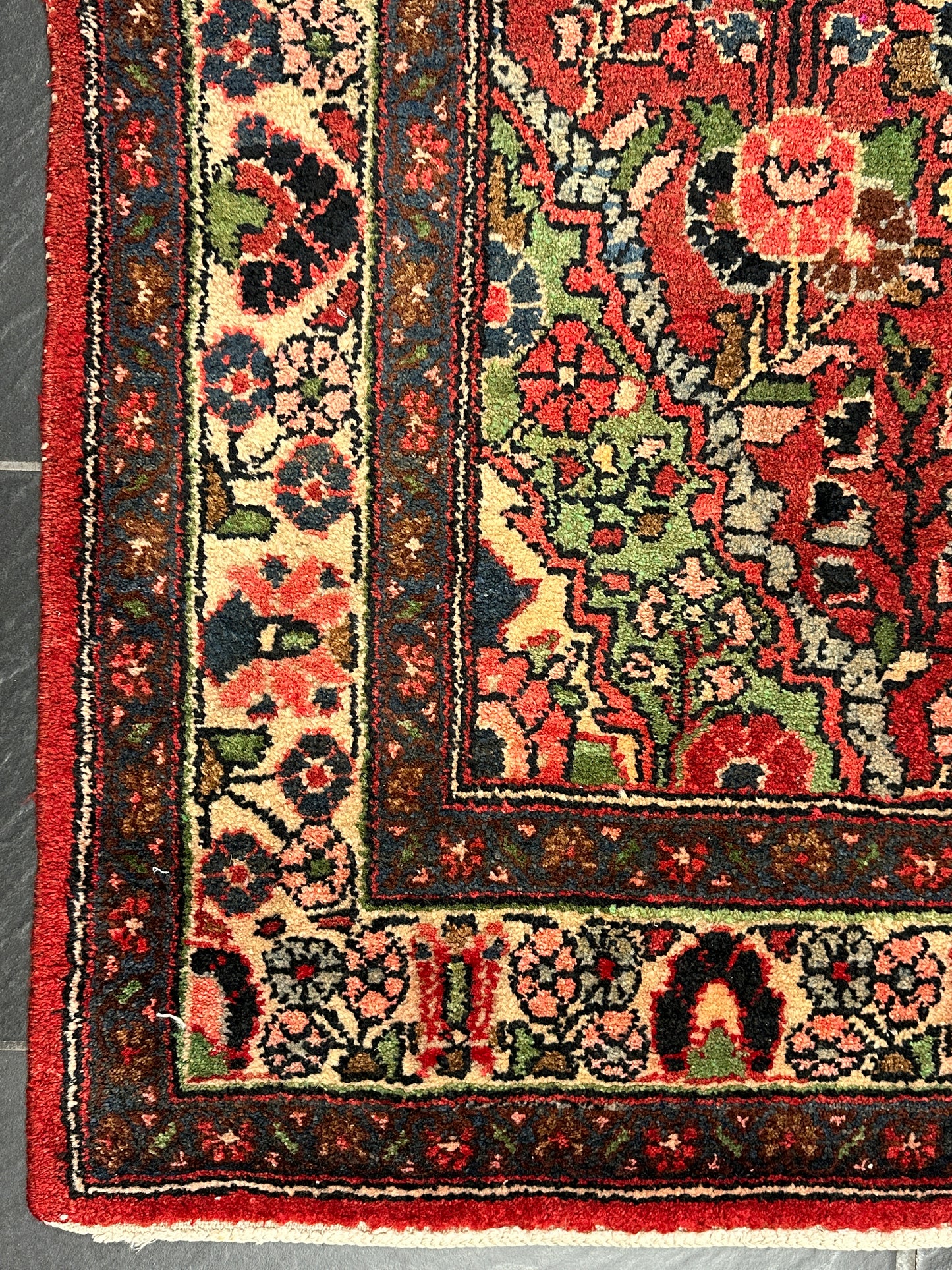 Handgeknüpfter Perser Orientteppich - Antiker Hamadan Wolle  193x135 cm