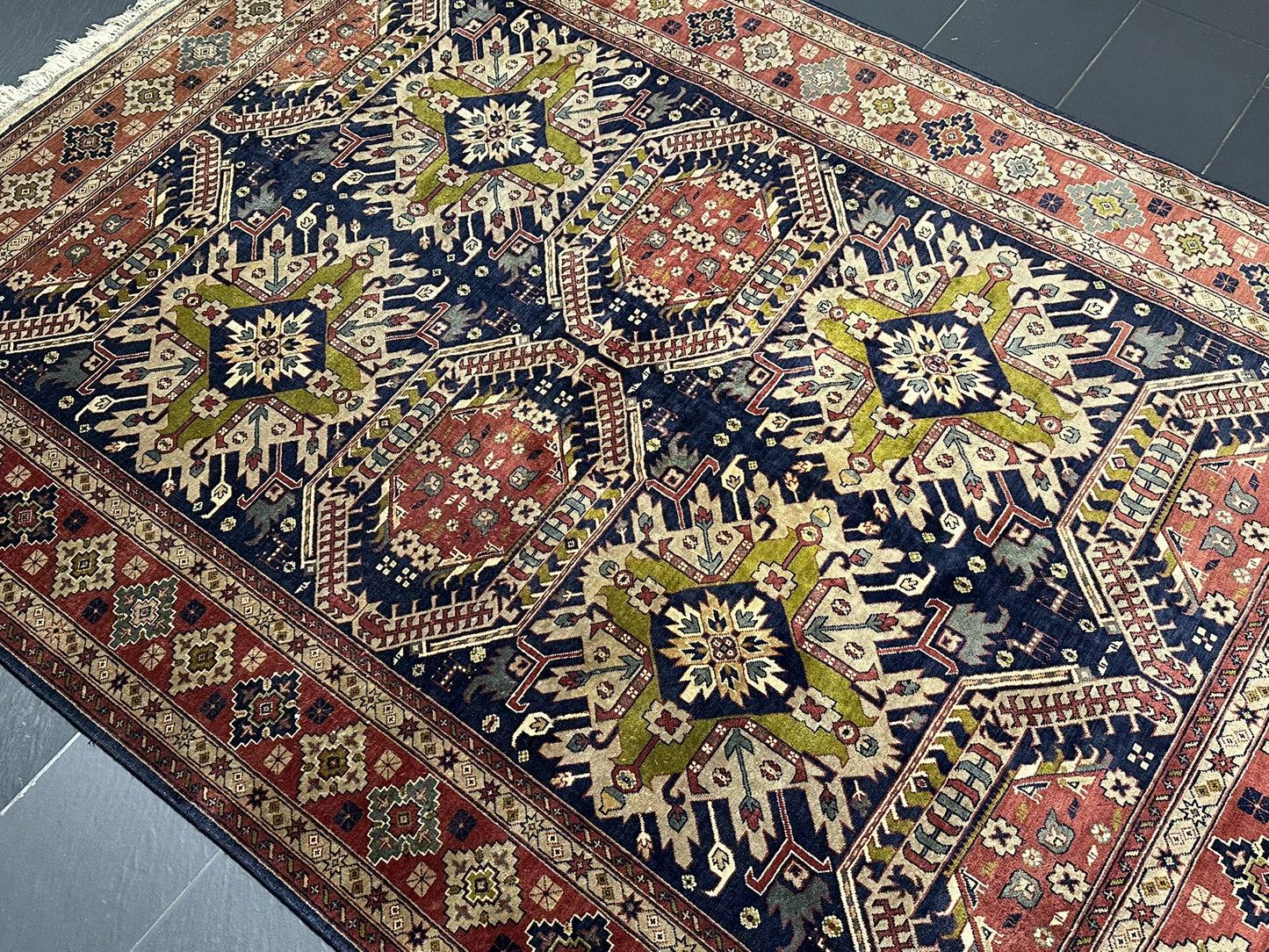 Orientteppich handgeknüpft Belutsch  Afghan Korkwolle mit Seide 287x200 cm