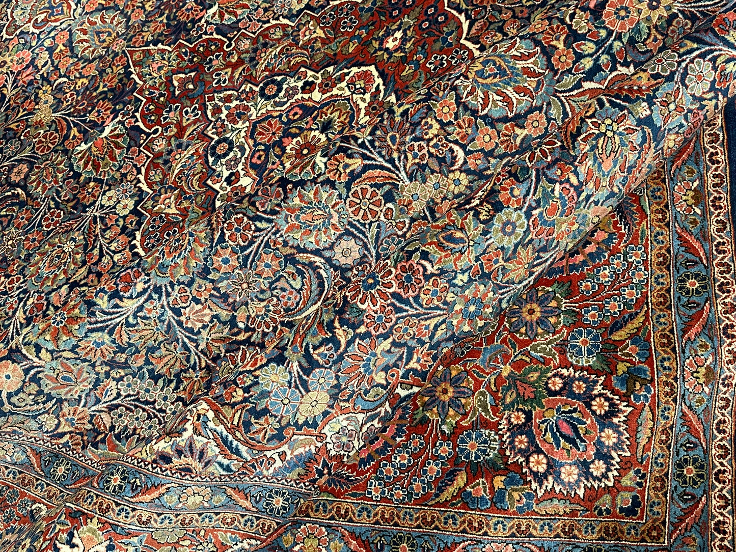 Antiker Perser Keshan Teppich – Handgeknüpft um 1900 352X264