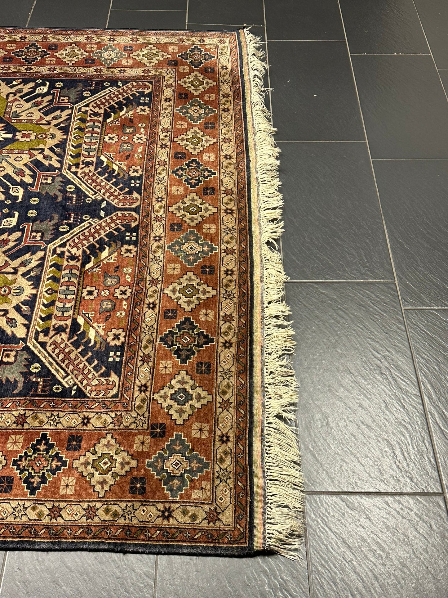 Orientteppich handgeknüpft Belutsch  Afghan Korkwolle mit Seide 287x200 cm