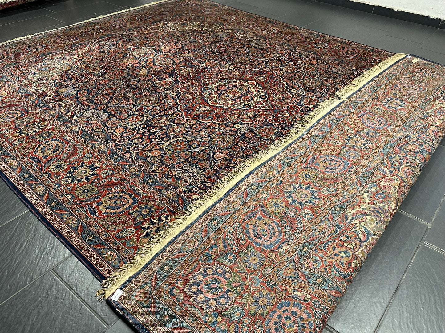 Antiker Perser Keshan Teppich – Handgeknüpft um 1900 352X264