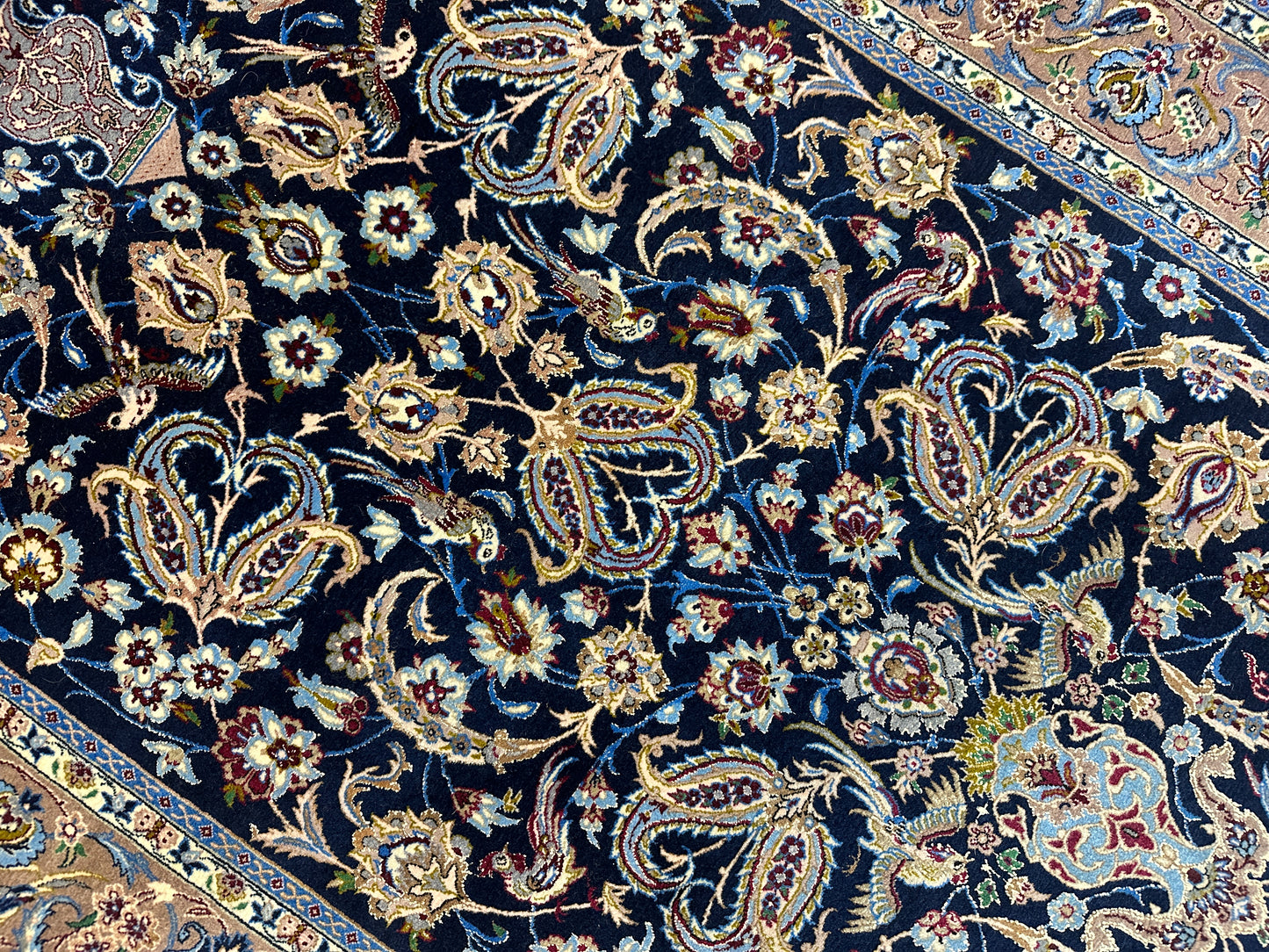 Handgeknüpfter Perser Orientteppich Feiner Isfahan Korkwolle auf Seide 177x110cm
