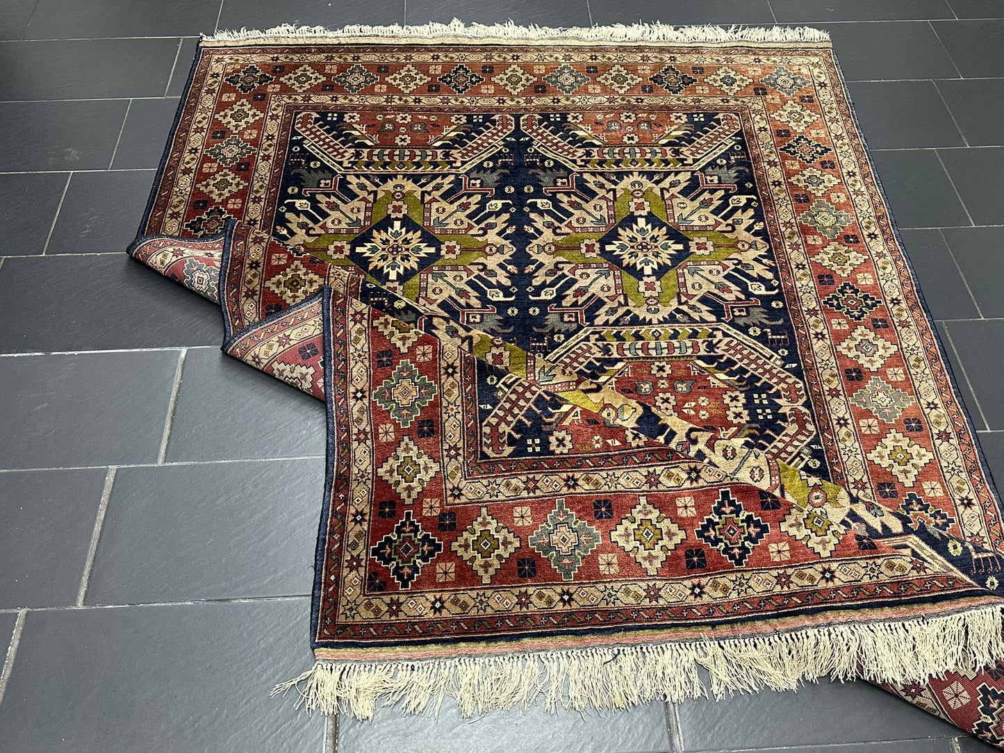 Orientteppich handgeknüpft Belutsch  Afghan Korkwolle mit Seide 287x200 cm
