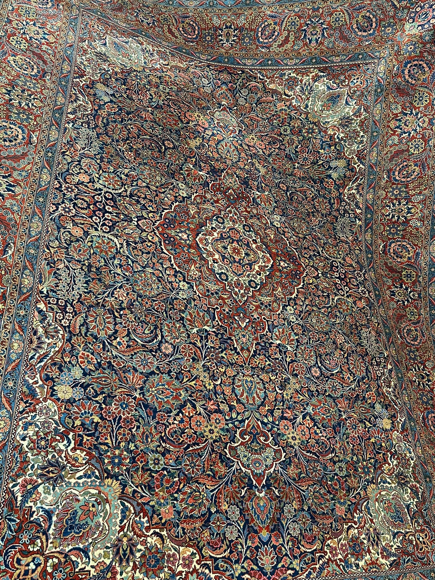 Antiker Perser Keshan Teppich – Handgeknüpft um 1900 352X264