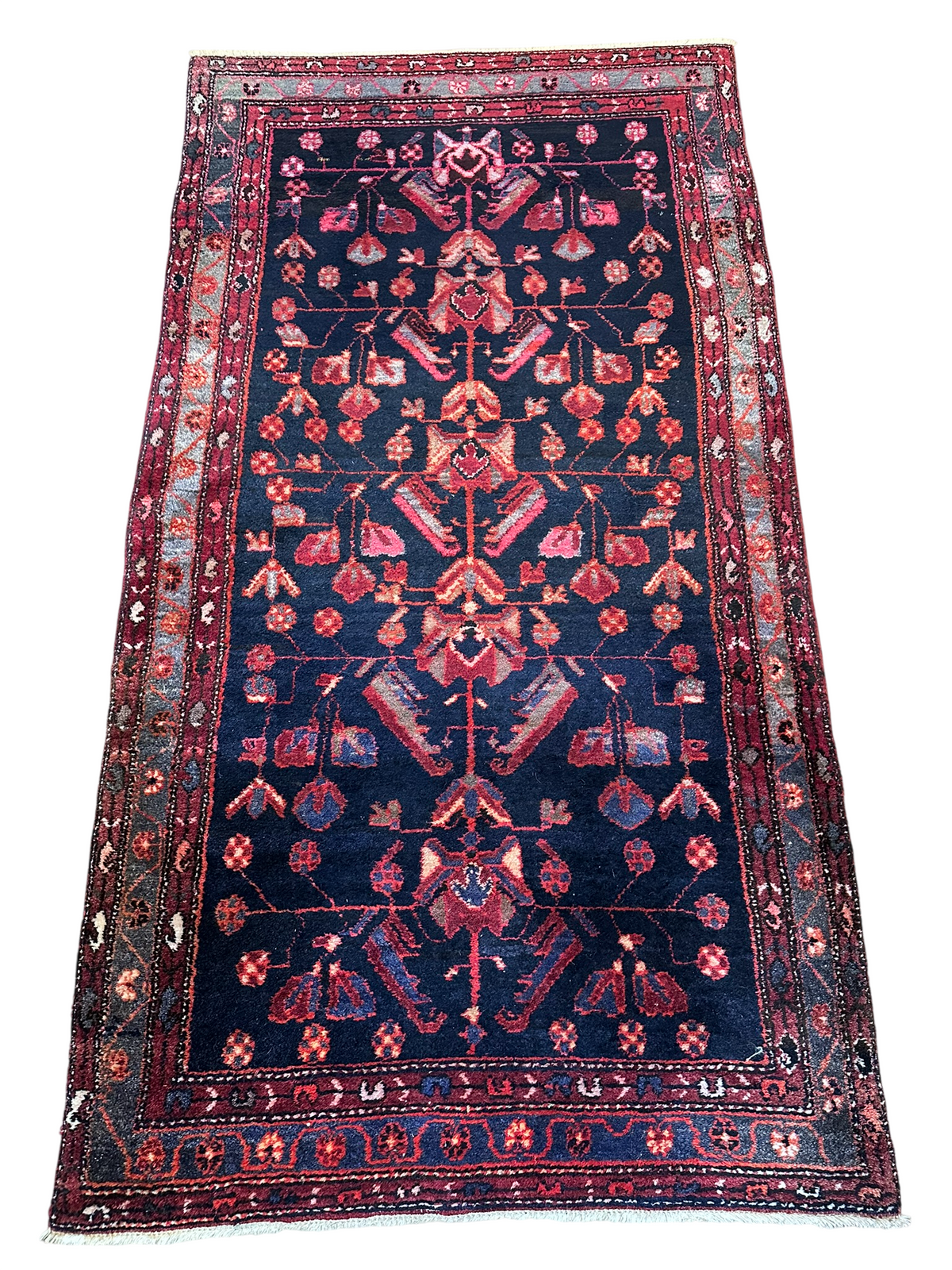 Antik Orientteppich handgeknüpft Malayer naturfarben  205x110 cm