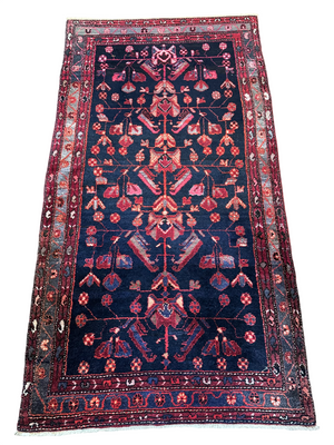 Antik Orientteppich handgeknüpft Malayer naturfarben  205x110 cm