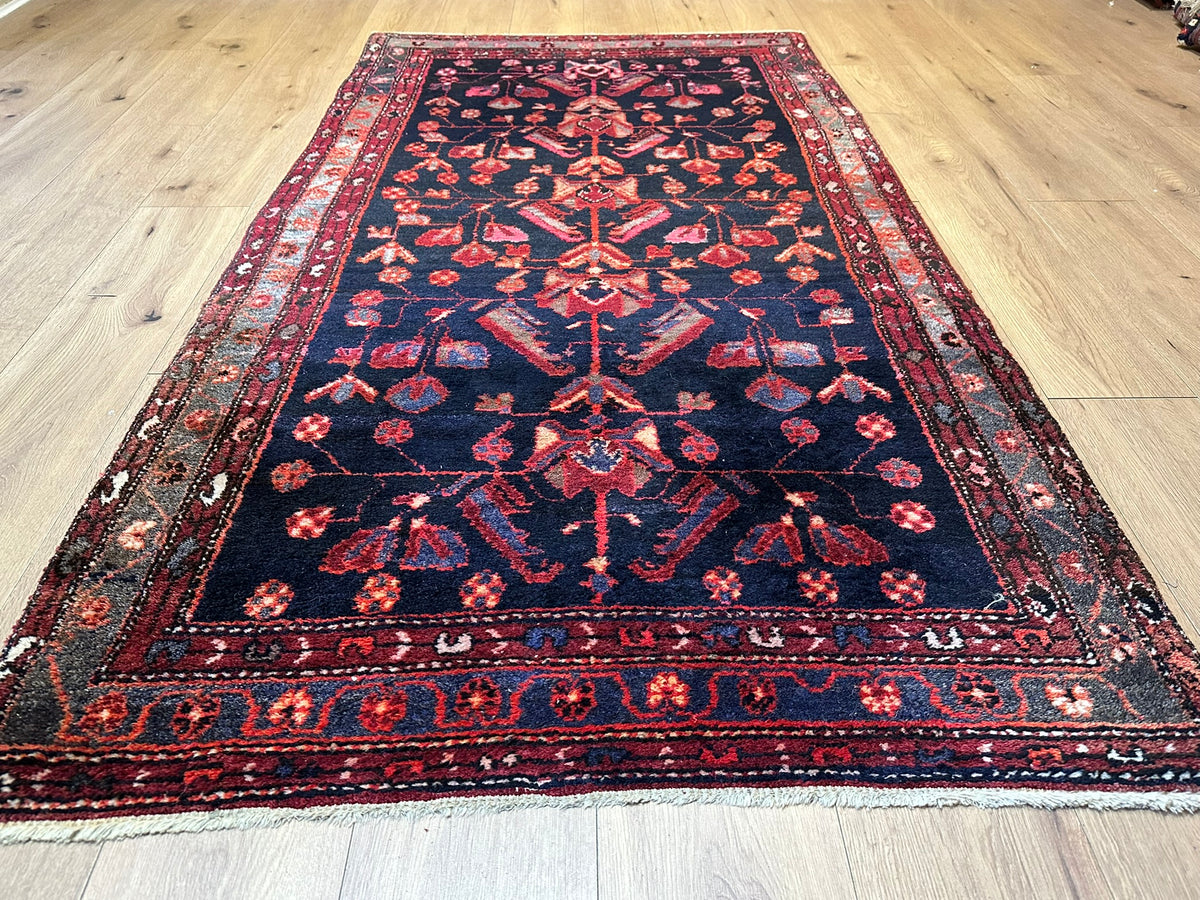 Antik Orientteppich handgeknüpft Malayer naturfarben  205x110 cm