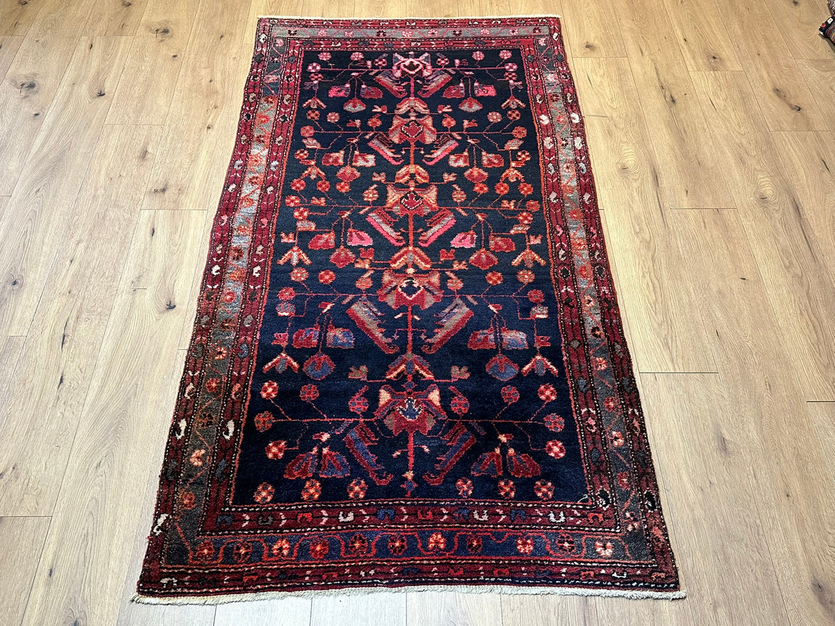 Antik Orientteppich handgeknüpft Malayer naturfarben  205x110 cm