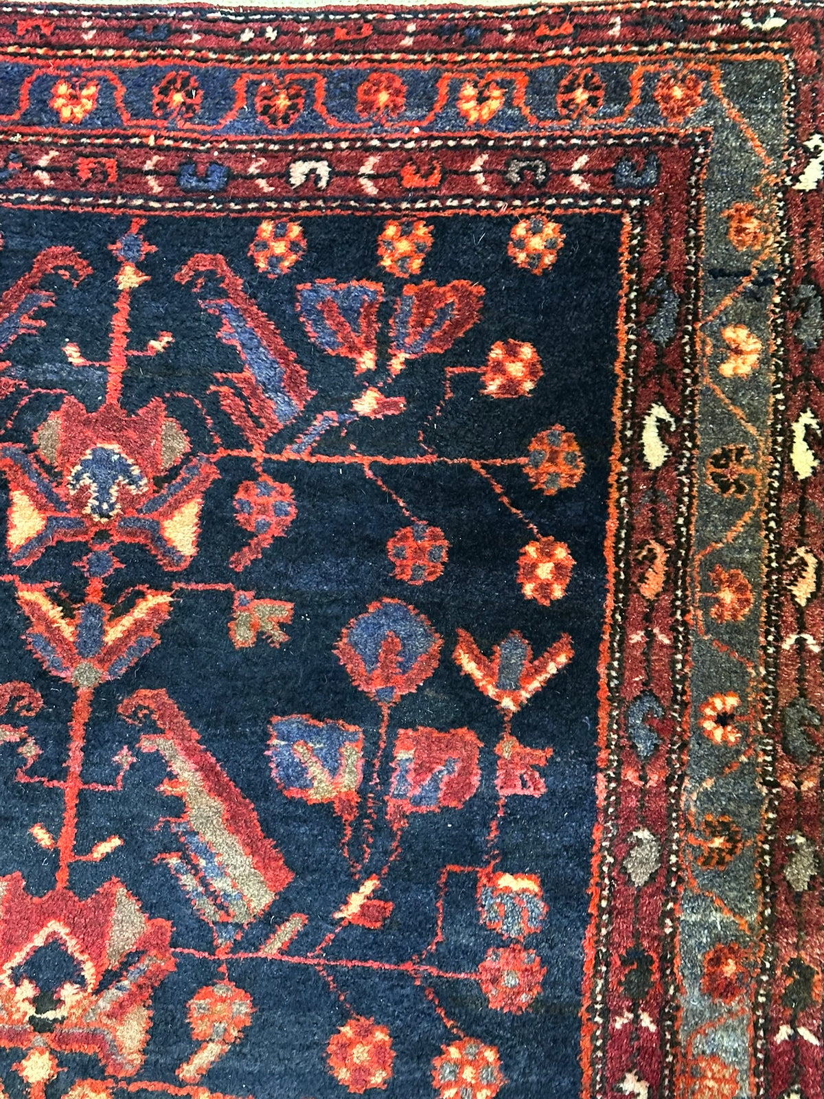 Antik Orientteppich handgeknüpft Malayer naturfarben  205x110 cm