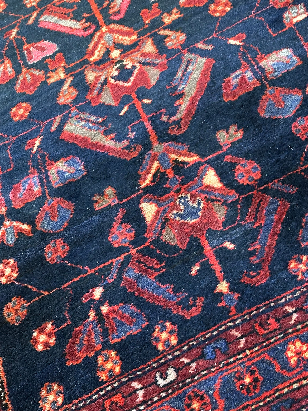 Antik Orientteppich handgeknüpft Malayer naturfarben  205x110 cm