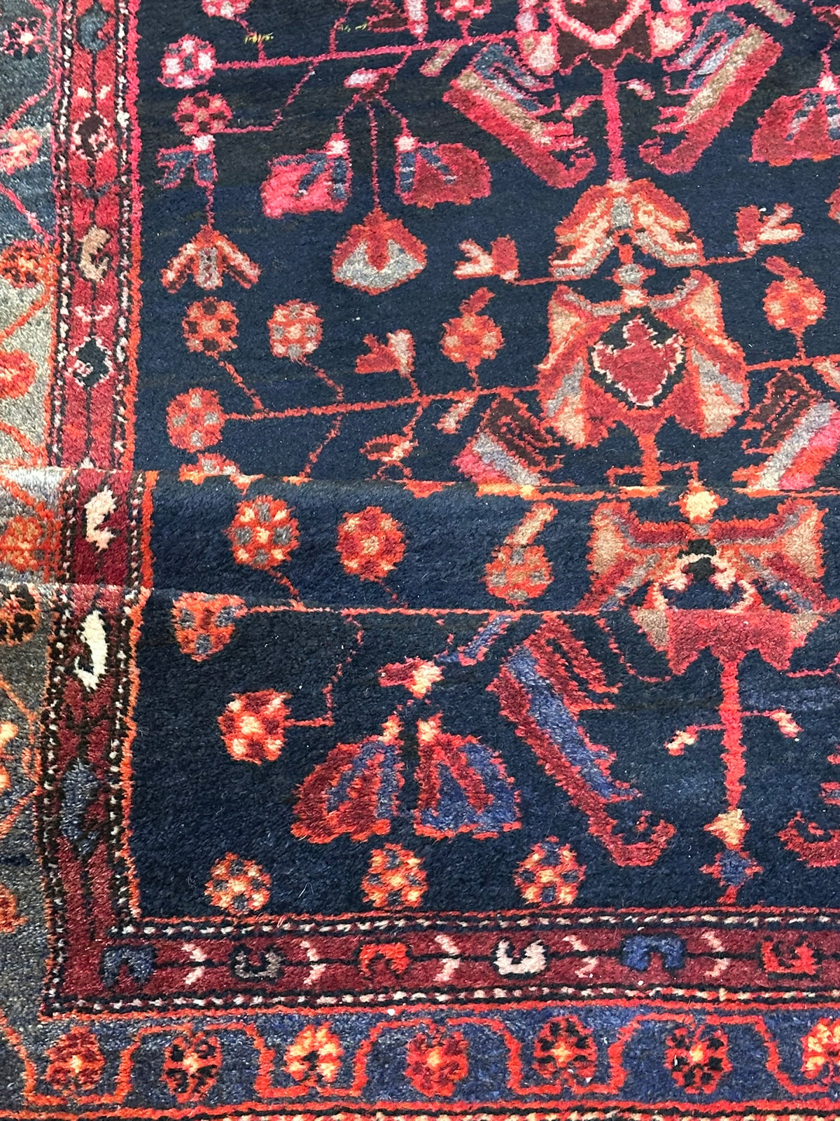 Antik Orientteppich handgeknüpft Malayer naturfarben  205x110 cm