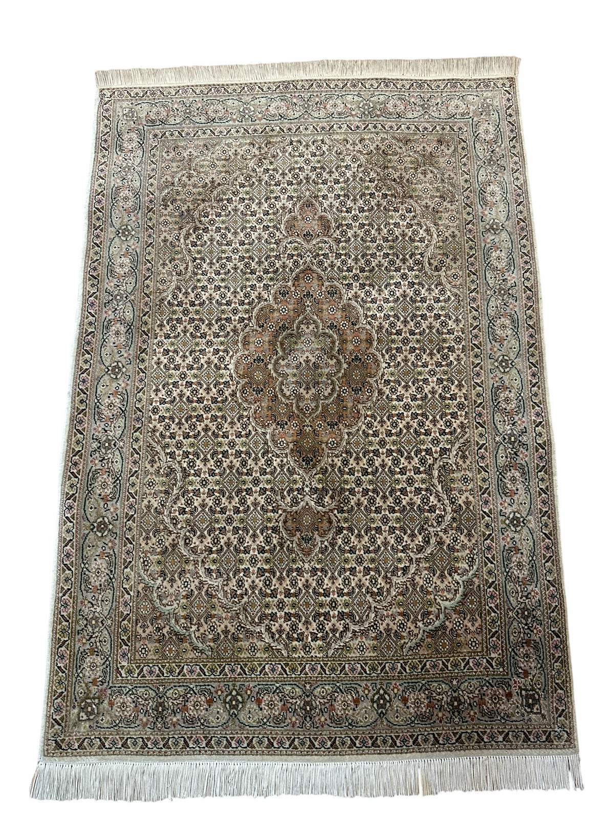 Orientteppich handgeknüpft Täbriz mit Seide 120x83 cm