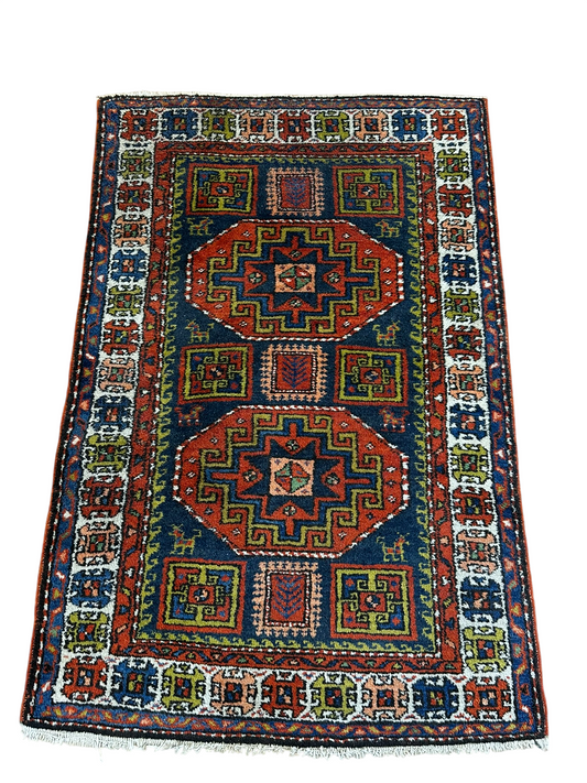 Antik Orientteppich handgeknüpft Kasak Naturfarben 156x100 cm