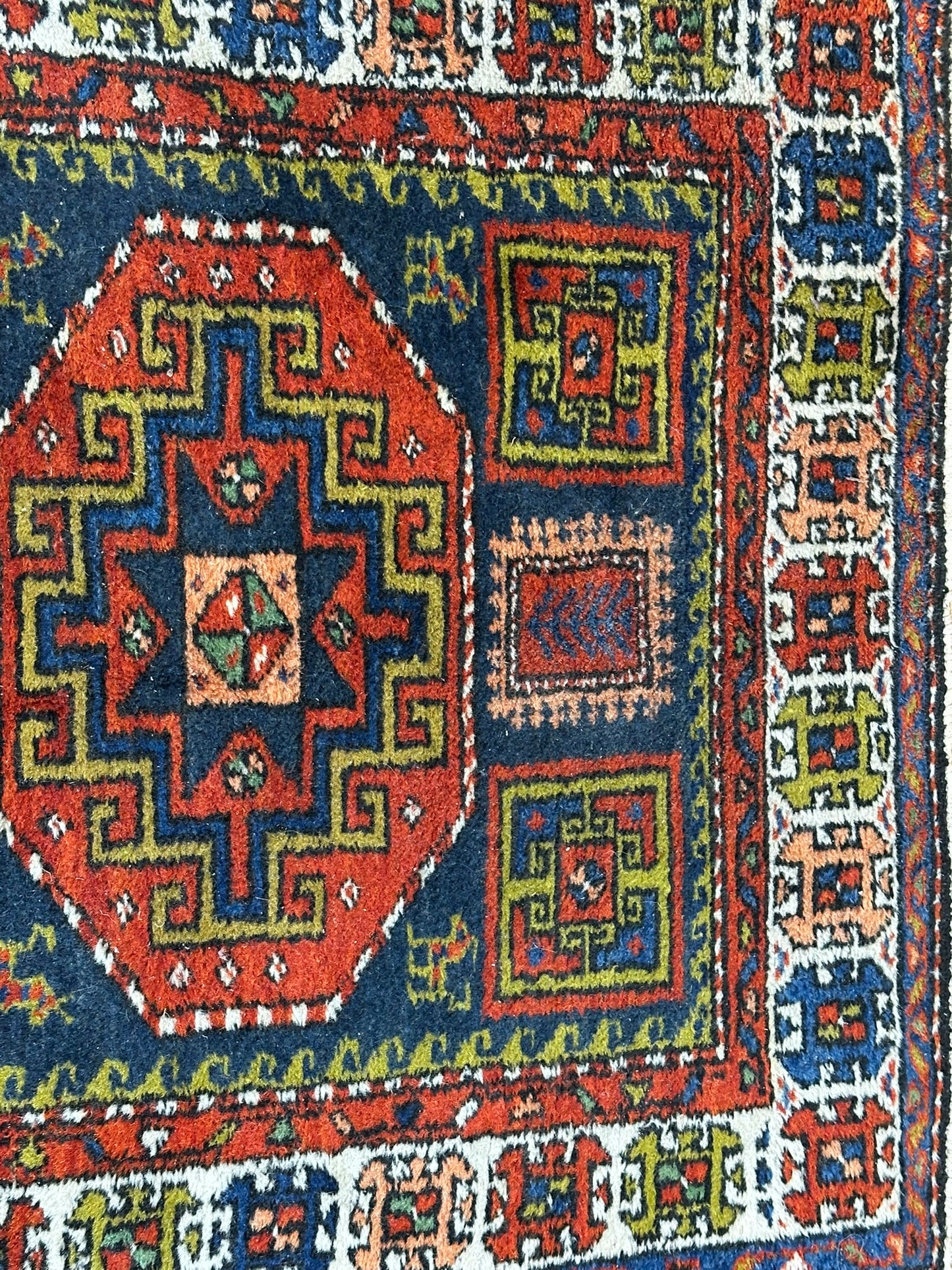 Antik Orientteppich handgeknüpft Kasak Naturfarben 156x100 cm