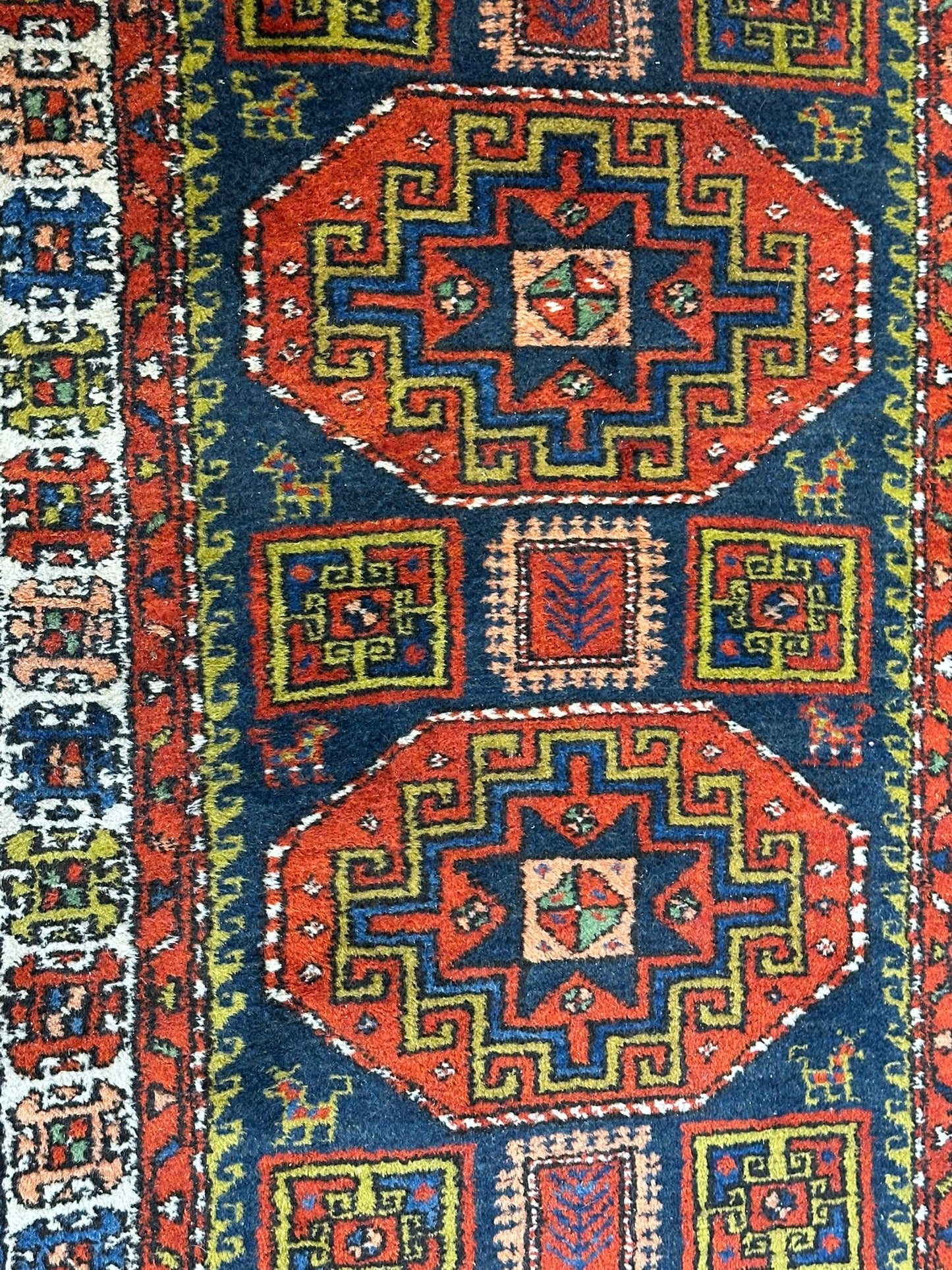 Antik Orientteppich handgeknüpft Kasak Naturfarben 156x100 cm