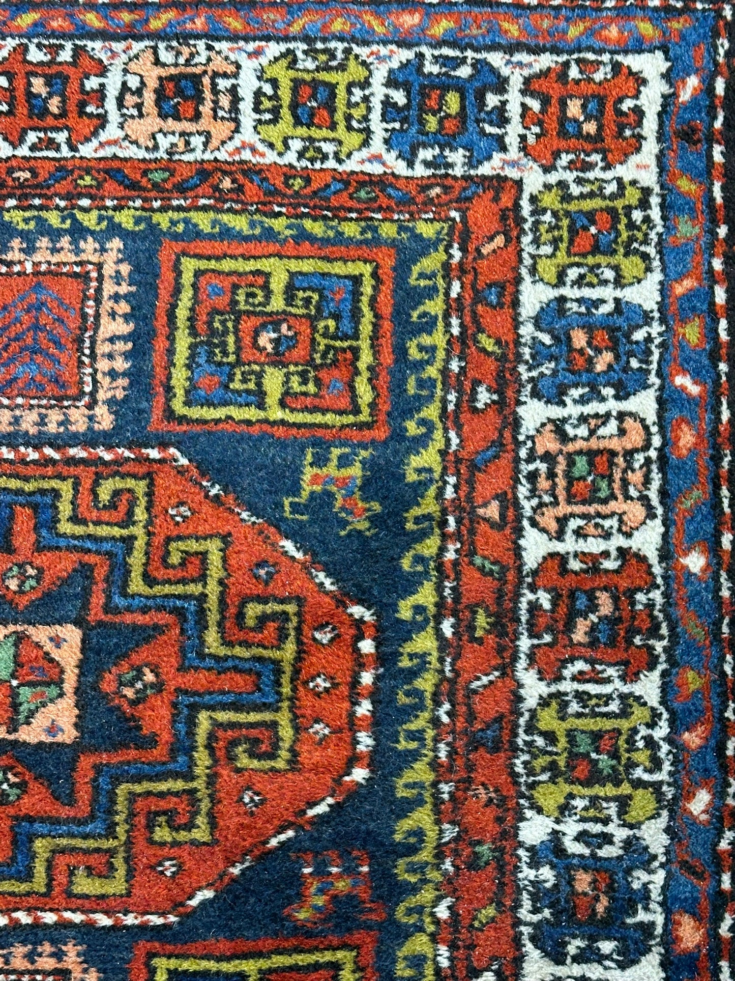 Antik Orientteppich handgeknüpft Kasak Naturfarben 156x100 cm